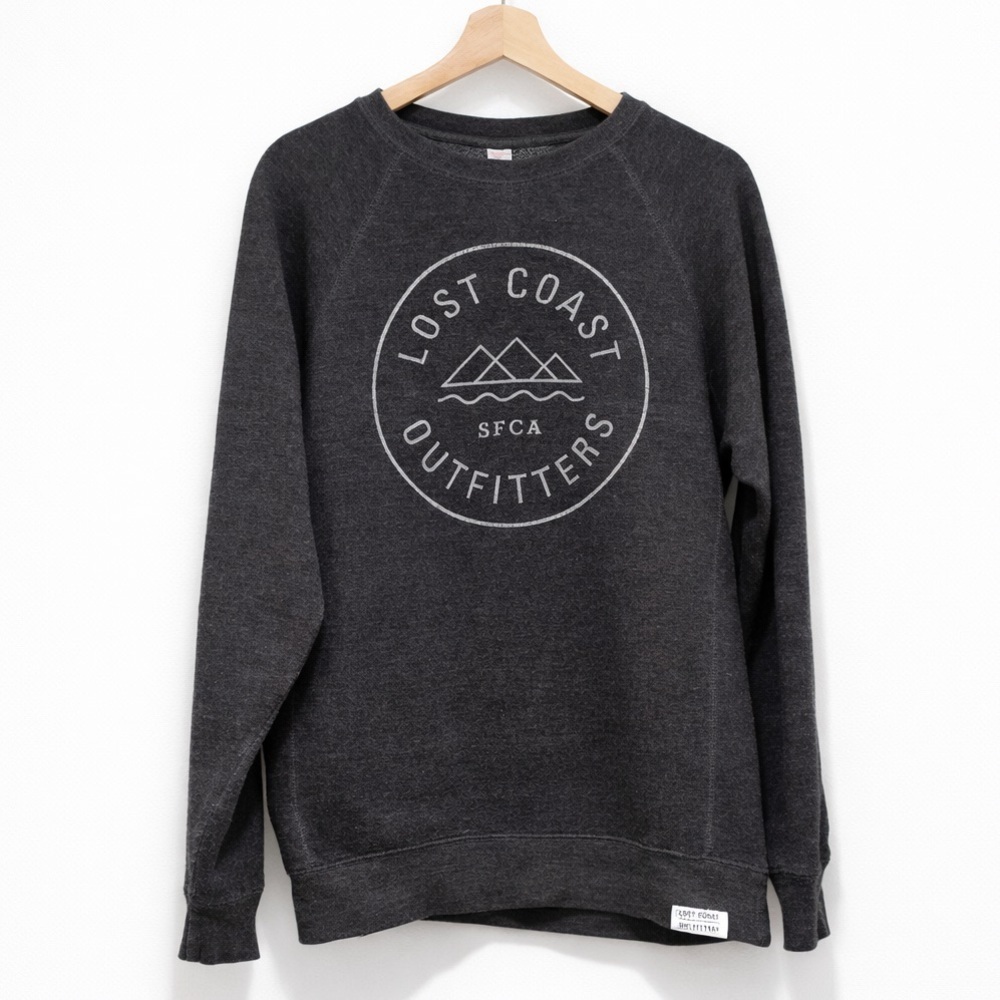 Lost Coast Outfitters Crewneck Sweatshirt Gray Graphic Logo Pullover Size M